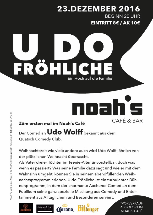 Udo Wolff Noahs Cafe Plakat